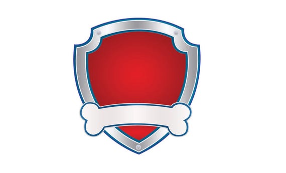 Paw Patrol Badge Outline Emblem Logo Image Clipart Transparent Background Png Digital 300 Dpi Paw Patrol Shield Template