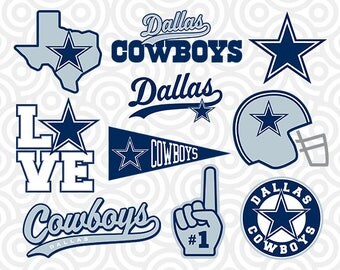 DALLAS COWBOYS SVG Set, Dallas Cowboys Digital Download Files, Football Logos, Die Cut Files in dxf, png, jpg, eps, pdf, S-07
