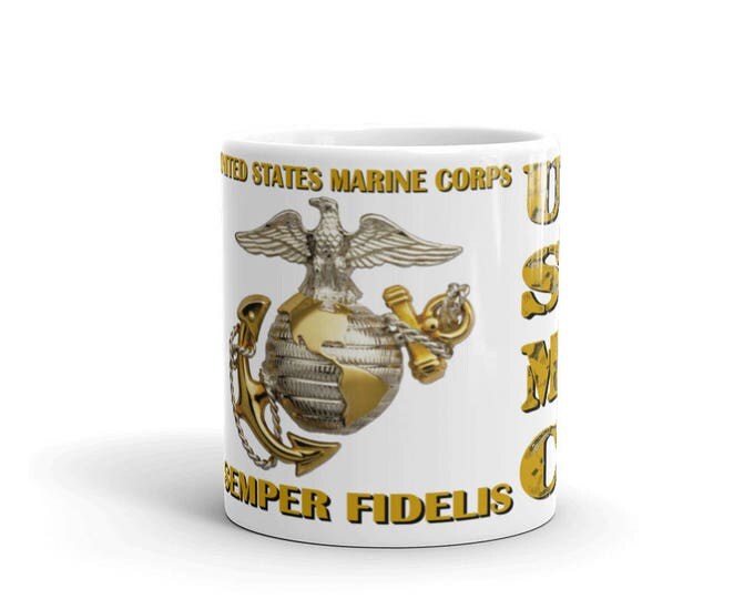 USMC, United States Marine Corps Coffee Mug, Military Support, Semper Fi, Coffee Lovers, Coffee Drinkers, Coffee Addict, Always Faithful