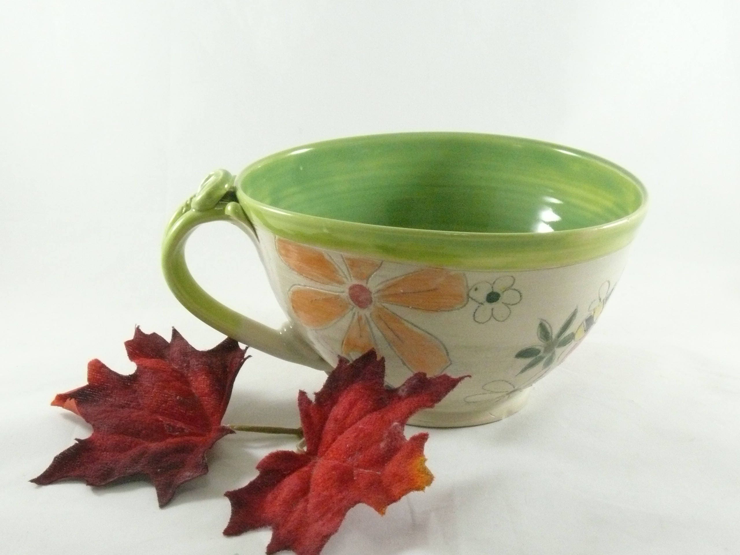 Ceramic Soup Mugs Soup Bowls with Handles Set of Four Unique