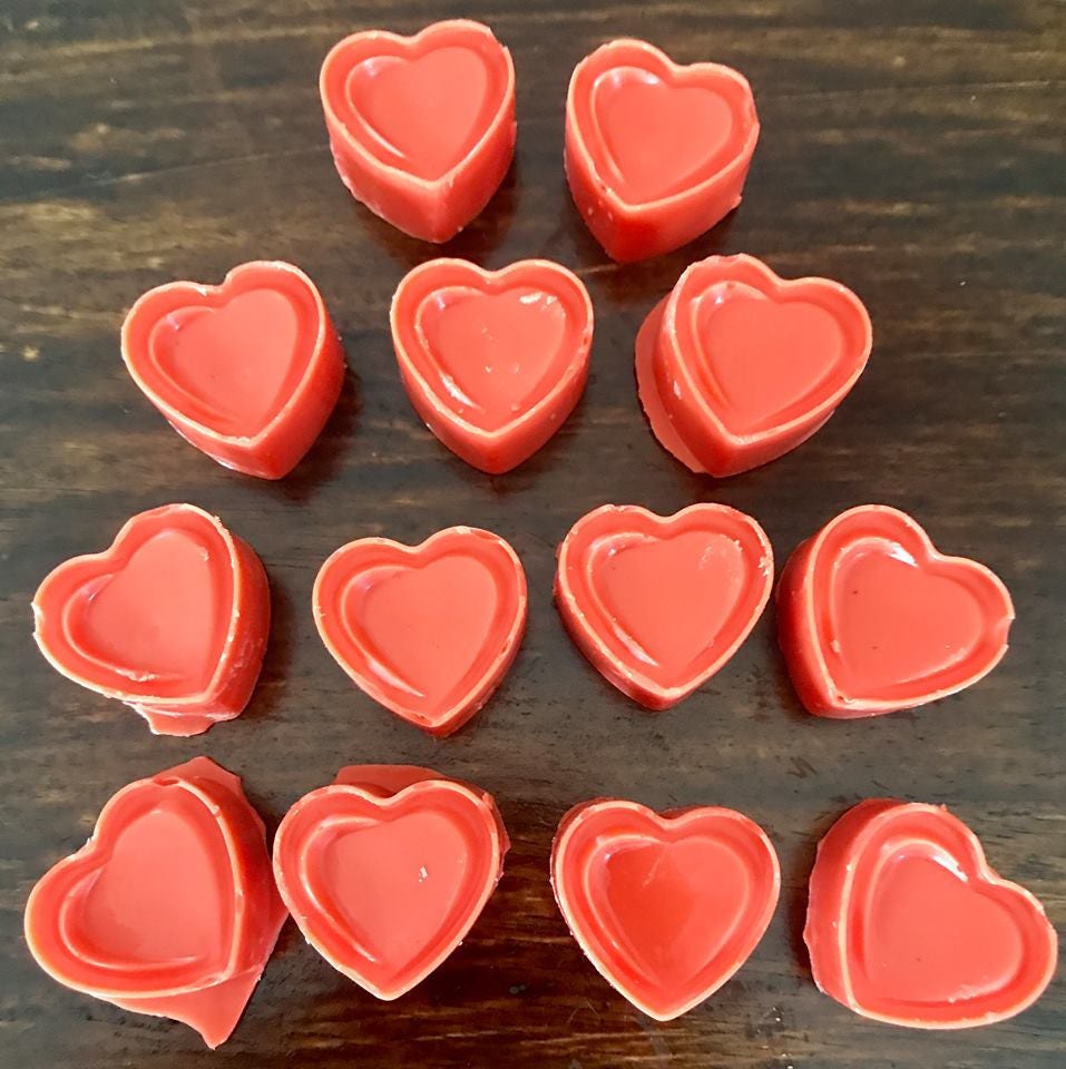 12 Pack Super Strong Scented Wax Melts Heart Shaped Tart