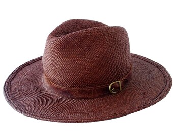 Brown Panama Straw Hat Spring Fashion Beach Sun Hat Spring Accessories Straw Fedora Hat Beach Hat Summer Hat Brown Hat Panama Fedora Hat