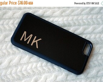 ON SALE iPhone 7 Case, Black + Gold Initial Monogram Phone Case, iPhone 6, 6s, Case, iPhone 6 Plus Case, iPhone Case, iPhone 5s Case, 6s Plu