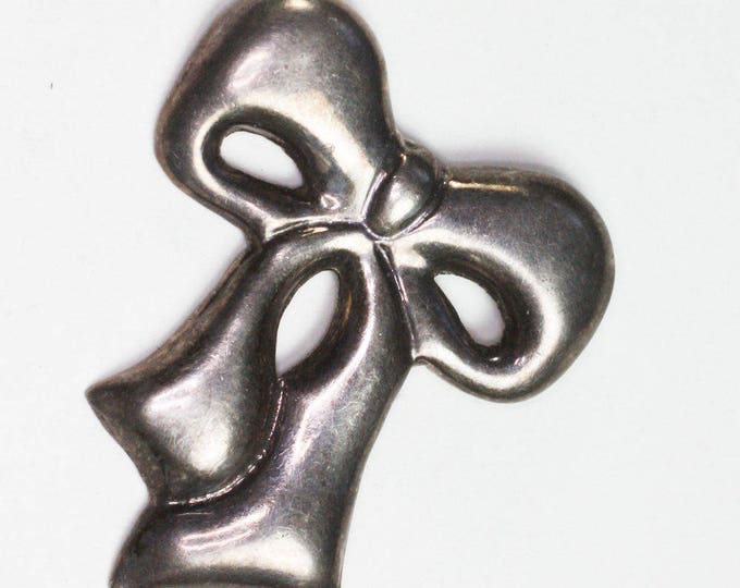 Taxco Sterling Bow Brooch Pin Marked TC-89 Mexico Vintage