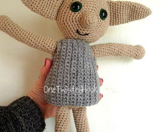 Dobby The House Elf Inspired Doll Harry Potter Crochet Amigurumi Dobby The Elf Toy