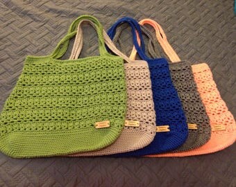 Produce Bag, Mesh Market Bag, Mesh Beach Bag, Crochet Shopping Bag, Crochet Book Bag, Crochet Grocery Bag, Unlined Tote, Crochet Market Bag