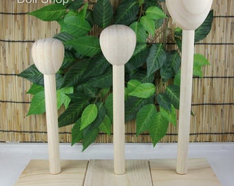 Wooden Wig Display Stand fit for 1/3 1/4 1/6 SD BJD wig