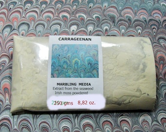 Marbled paper supplies   Carragheen moss seaweed, powdered- -  250 grams  - 0,55 pounds.-  575