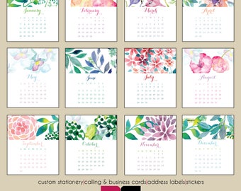 2018 Desk Calendar - Watercolor Garden with Clear Case