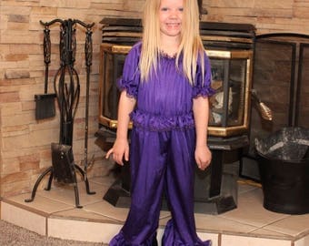 Princess Jammies - Purple w/Purple Lace - Toddler and Girls Sized Tricot Pajamas - Pick A Color!