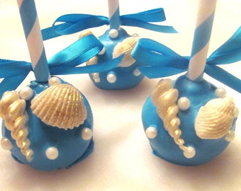 Sea Shell, Ocean, Beach Wedding Cake Pop