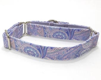 Martingale Collar, Lavender Paisley Martingale, 3/4" 1" 1.5" Martingale, 2" Martingale whippet greyhound collar big dog Iggy's Designs