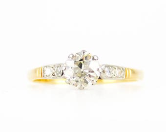 Antique Diamond Engagement Ring, Single Stone Old European Cut Diamond Solitaire. Circa 1910s, 18ct.
