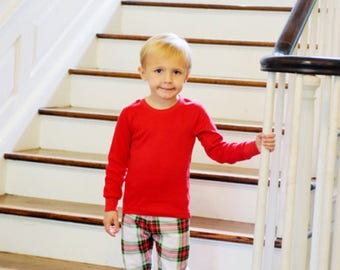 Christmas Pajamas, Christmas PJs, Christmas Set, Matching PJs, Family PJs, Pajamas, Red and Green, Christmas Plaid, Christmas Gown, Sibling