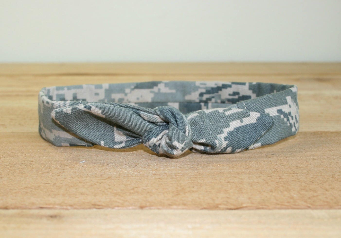 ABU Air Force Baby Headband with Tie Hairbow Military Tiger