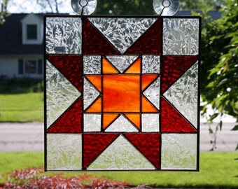 Stained Glass Suncatcher Quilt Block Rising Star