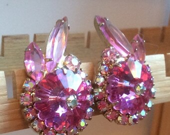 ANNIVERSARY SALE Juliana - Delizza and Elster - Pink Margarita Earrings - Book Piece