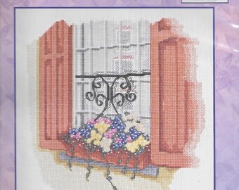 Bucilla The Window Box Counted Cross Stitch Kit No. 43188 DIY Unopened NIP
