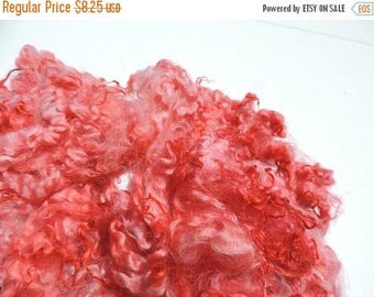 ON SALE Light Red Coopworth Sheep Locks 3-5 Inches So Soft 1 Ounce Doll Hair Felting Spinning