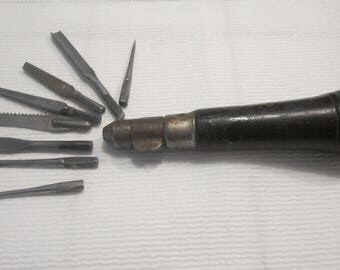 Carpentry Tool, Multi Tool In One, Tool Set ,Vintage Tool, Wooden Handel Tool ,Wood Carving Tool