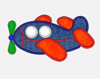 Airplane...Embroidery Applique Design...Three sizes for multiple hoops...Item1176...INSTANT DOWNLOAD