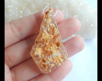 Nugget Agate Pendant Bead,50x28x9mm,14.5g(h0871)