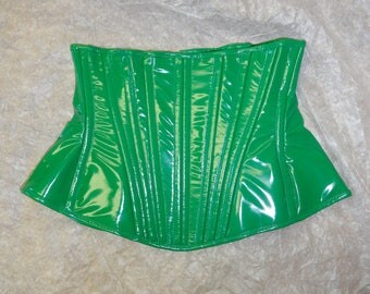 Poison Ivy- PVC Corset 20" for a 24-25" waist Green pvc underbust from Artifice Clothing