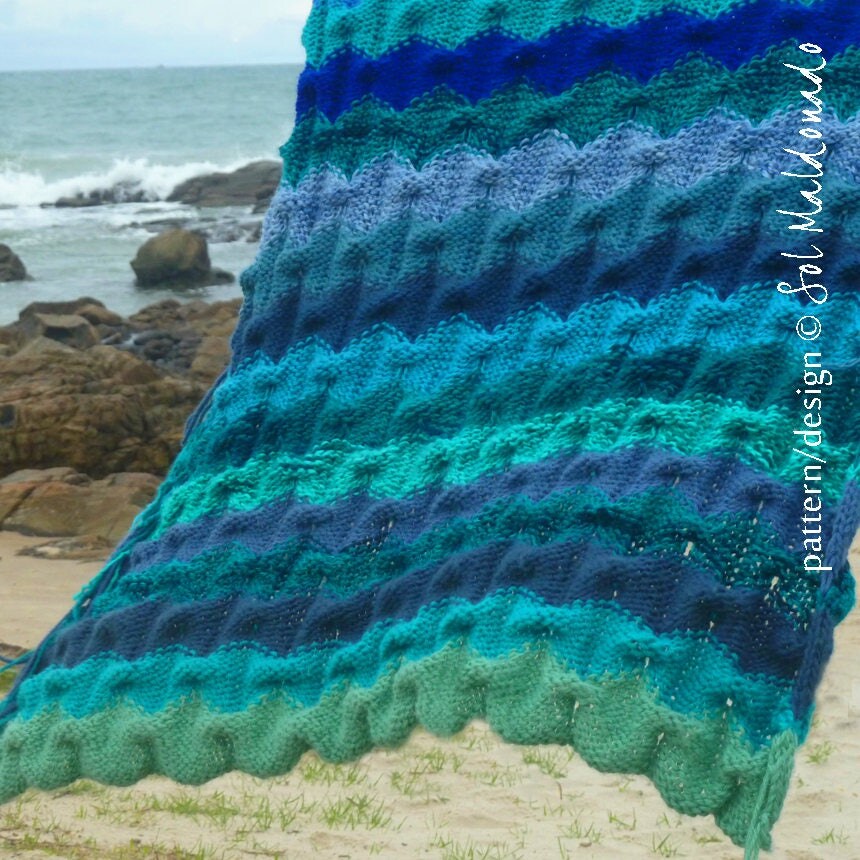 Blanket Knit Pattern - Mermaid Sea Clamshell Blankie - Reversible ...