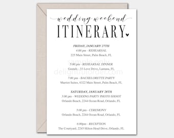 Itinerary | Etsy