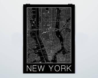 New York City Map Manhattan Neighborhood Map New York Black