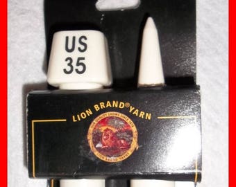 Knitting Needles US 35 Lion Brand 10 Inch & Free Scarf Pattern