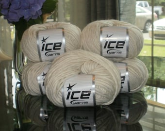 5 Skeins ECRU ICE YARN New