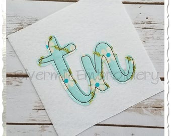 TN Tennessee Raggy Applique Machine Embroidery Design - 4 Sizes