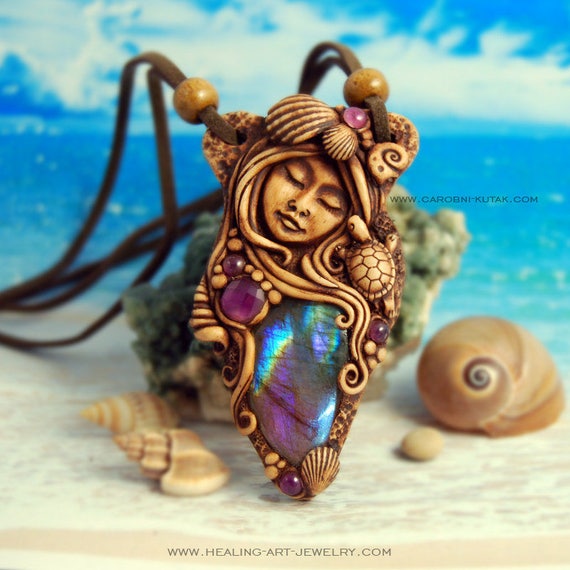 Made per your order Mermaid healing necklace