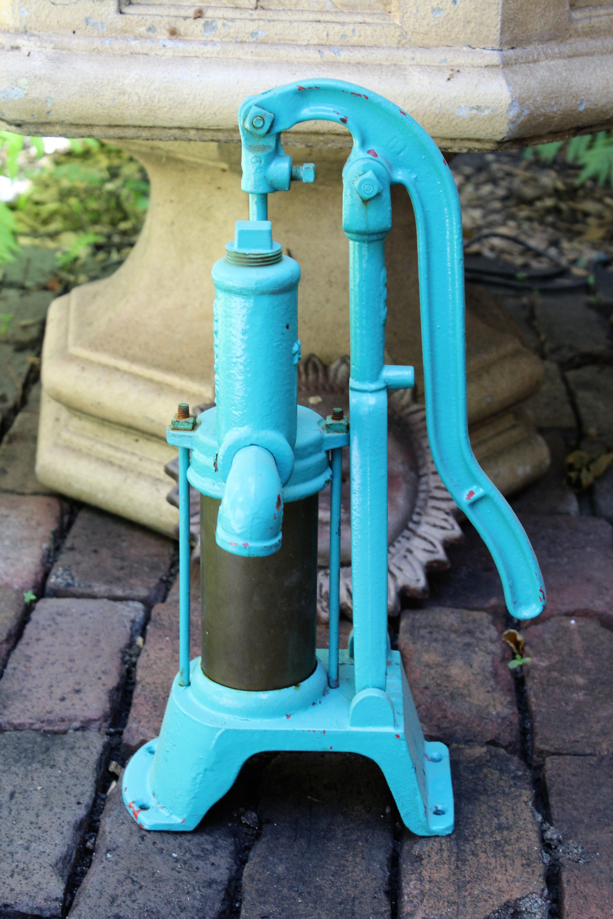 Antique Water Pump Cast Iron and Brass Cistern Pump Rustic Farmhouse