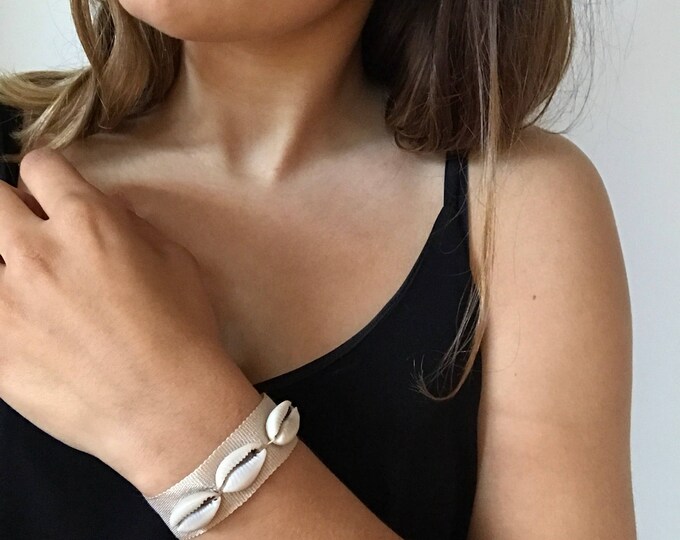 Beach bracelet, vegan bracelet, boho bracelet,seashells bracelet, summer bracelet,summer bracelet,women bracelet, Ribbon bracelet