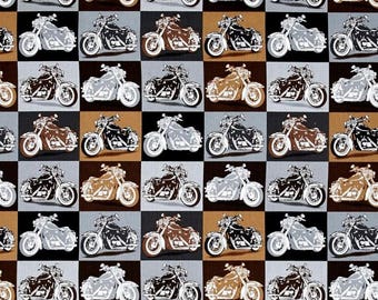 Quilting Treasures - Biker For Life Motorcycle Patches Gray
