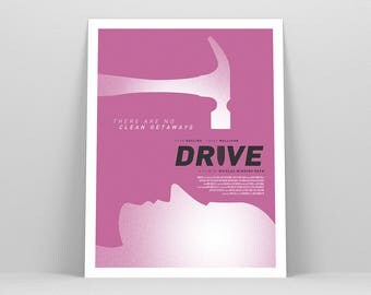 Drive ~ Minimal Movie Poster, Retro Minimalist Art Print by Christopher Conner