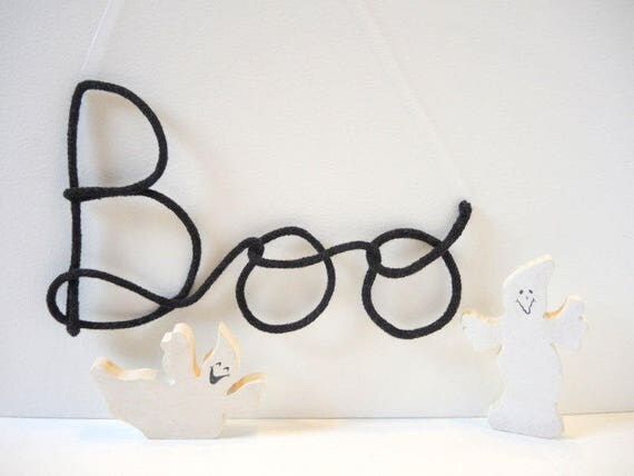 Boo Halloween Decor Wall Hanging Cursive Word Ornament Fall Boo Halloween Decor Wall Hanging Cursive Word Ornament Fall