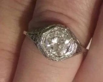 Private Listing for B- Antique Style Filigree Engagement Ring