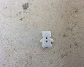 Button mini-ourson porcelain white.