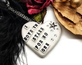 Labyrinth Necklace, David Bowie, The Goblin King, glitter heart necklace