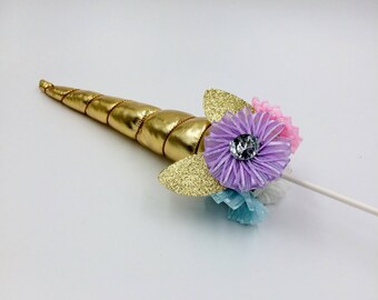 Unicorn Horn Cake Topper, Gold Unicorn Horn Cake Topper, Unicorn Cake Topper, Party Decorations, Birthday Cake Topper, Unicorn Centerpiece