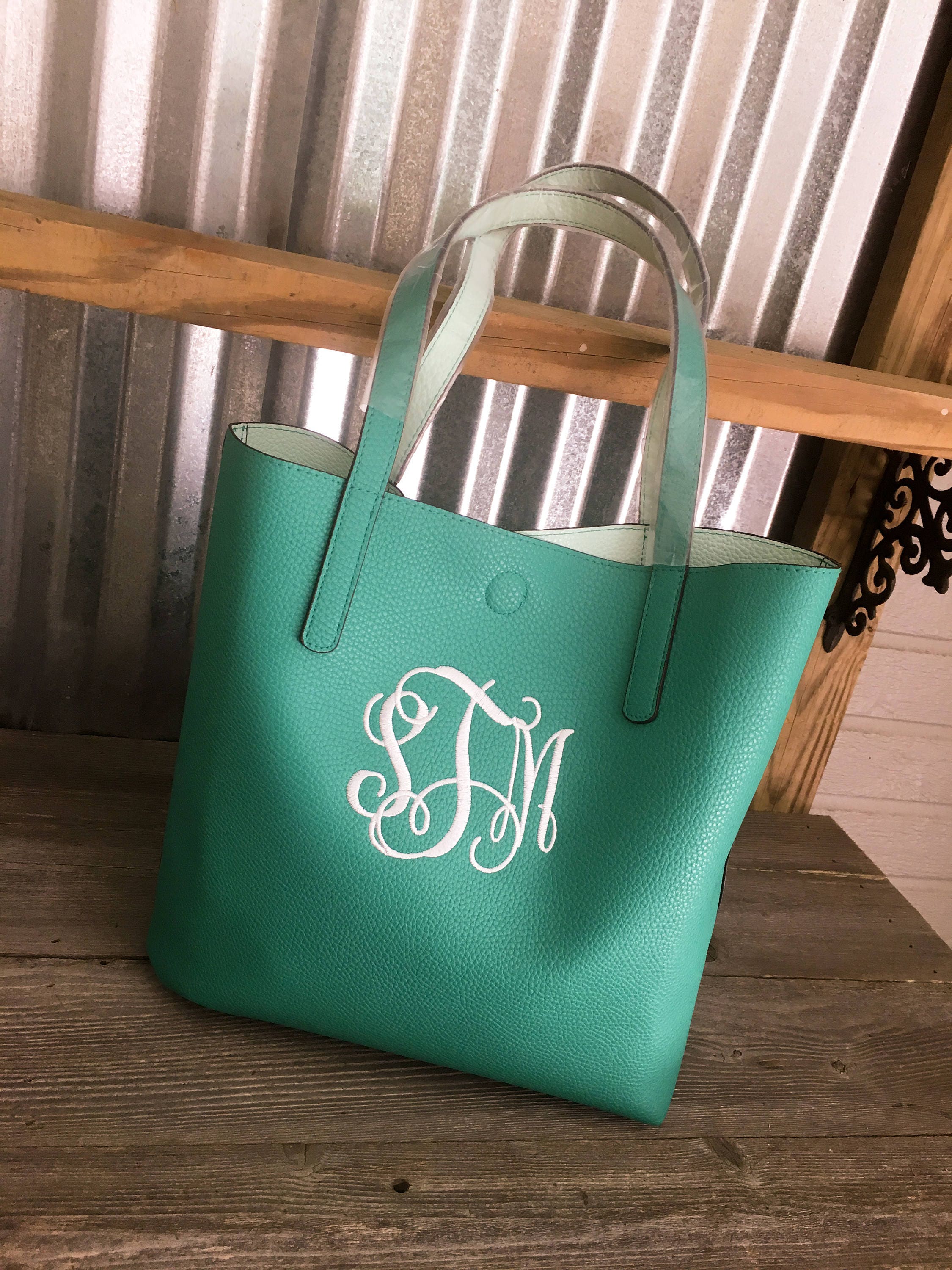 simply southern seafoam tote