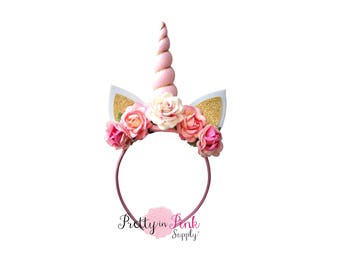 Pink Unicorn DIY Headband Kit #454- D.I.Y Kit- Unicorn Headband- Kit- Rainbow Headband- Magical Unicorn Headband