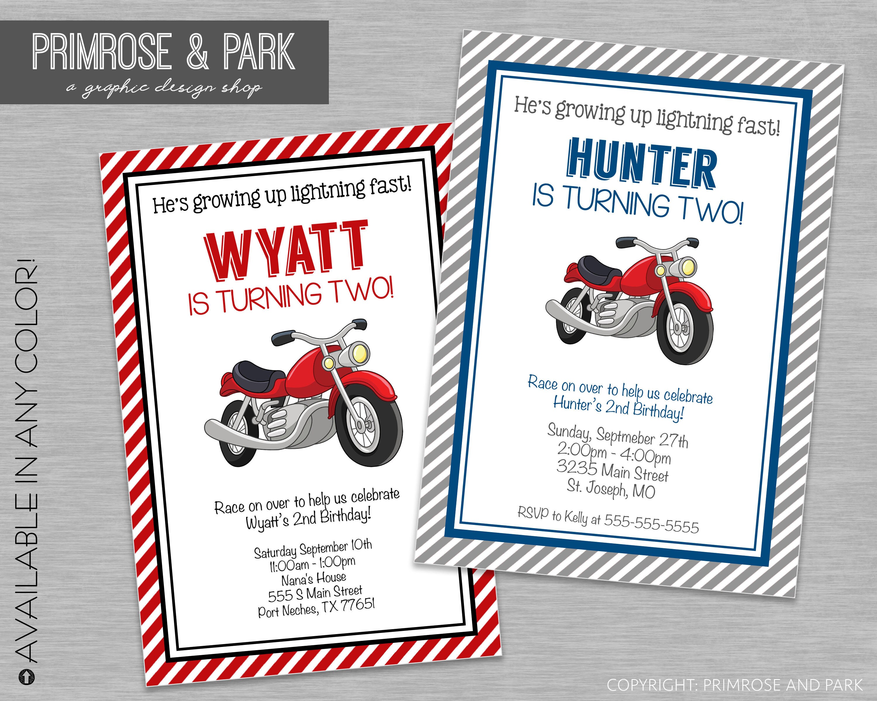 Motorcycle Dirt Bike Invitation Printable or Digital File