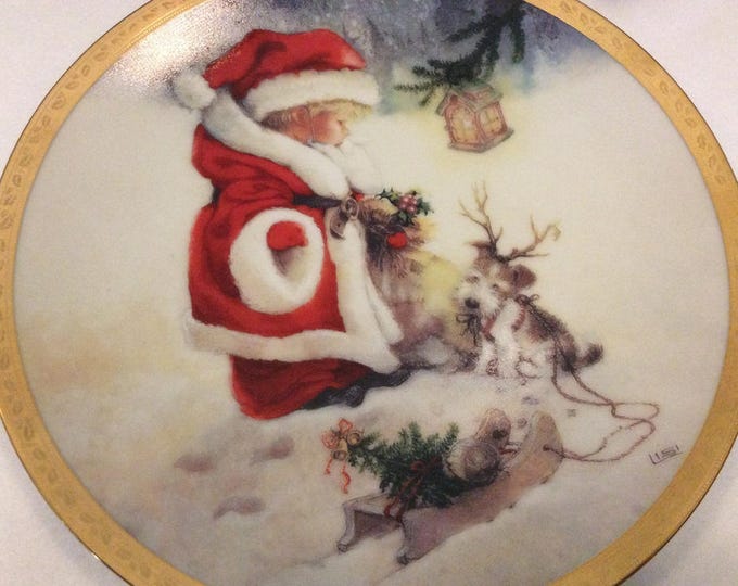 Santa's Littlest Reindeer Plate, Christmas Plate, Christmas Decor, Holiday Plate, Hamilton,Gift For Christmas, Gift For Mom, Gift For Her