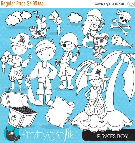 80% OFF SALE Pirate Boy clipart commercial use, vector graphics, digital clip art, digital images - CL647 Il_570xn