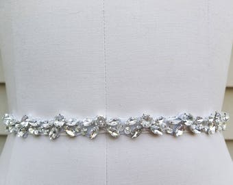 Wedding Belt, Bridal Belt, Sash Belt, Crystal Rhinestones - Style B20883RG