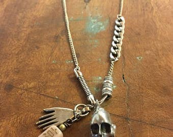 Fish Skeleton Necklace Moving Anatomical Fish Bones Long Chain